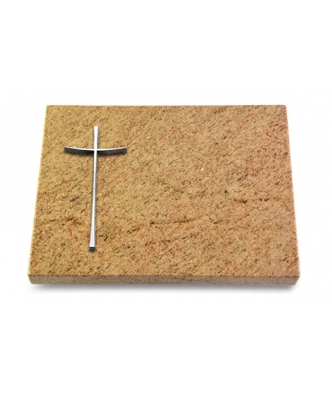 Grabtafel Indisch Black Pure Kreuz 2 (Alu)