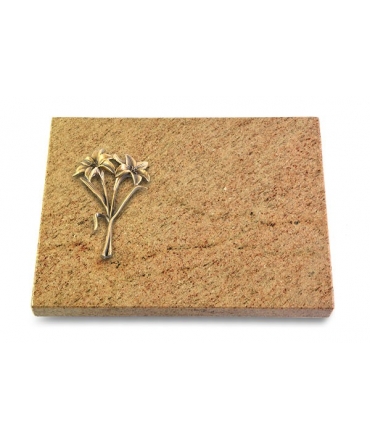 Grabtafel Indisch Black Pure Lilie (Bronze)