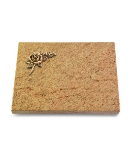 Grabtafel Indisch Black Pure Rose 1 (Bronze)