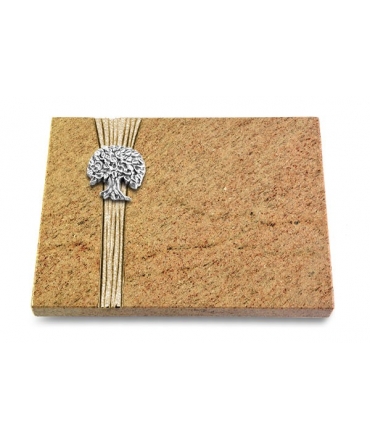 Grabtafel Indisch Black Strikt Baum 3 (Alu)