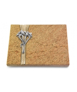 Grabtafel Indisch Black Strikt Lilie (Alu)