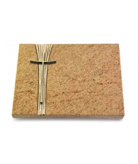 Grabtafel Indisch Black Strikt Kreuz 2 (Bronze)