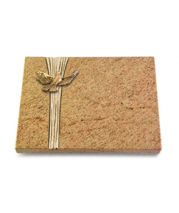 Grabtafel Indisch Black Strikt Taube (Bronze)