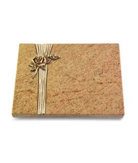 Grabtafel Indisch Black Strikt Rose 1 (Bronze)