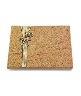 Grabtafel Indisch Black Strikt Rose 2 (Bronze)