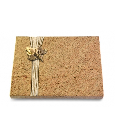 Grabtafel Indisch Black Strikt Rose 3 (Bronze)