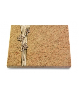 Grabtafel Indisch Black Strikt Rose 9 (Bronze)