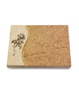 Grabtafel Indisch Black Wave Rose 2 (Bronze)