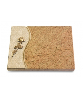 Grabtafel Indisch Black Wave Rose 7 (Bronze)