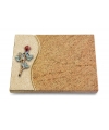 Grabtafel Indisch Black Wave Rose 7 (Color)