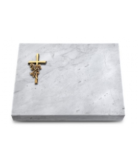 Grabtafel Kashmir Pure Kreuz/Rose (Bronze)