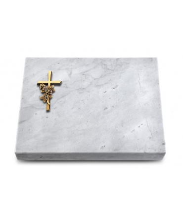 Grabtafel Kashmir Pure Kreuz/Rose (Bronze)