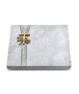 Grabtafel Kashmir Strikt Kreuz 1 (Bronze)