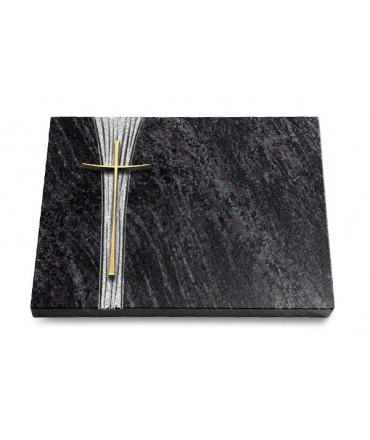 Grabtafel Kashmir Strikt Kreuz 2 (Bronze)