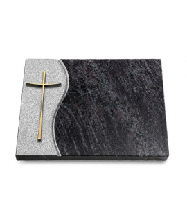 Grabtafel Kashmir Wave Kreuz 2 (Bronze)