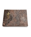 Grabtafel Orion Pure Kreuz/Rose (Bronze)