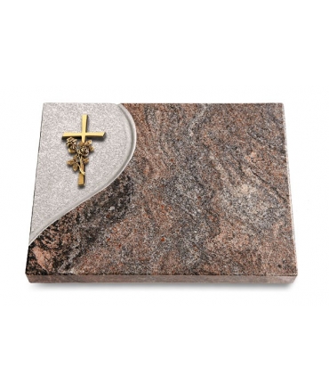 Grabtafel Orion Folio Kreuz/Rose (Bronze)