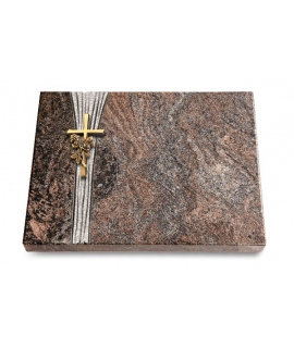 Grabtafel Orion Strikt Kreuz/Rose (Bronze)