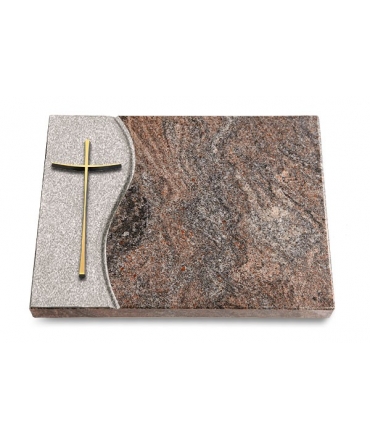 Grabtafel Orion Wave Kreuz 2 (Bronze)