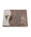 Grabtafel Orion Wave Kreuz/Rose (Bronze)