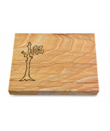 Grabtafel Omega Marmor Pure Baum 2