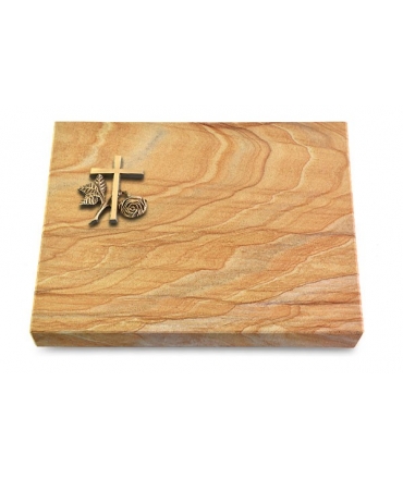 Grabtafel Omega Marmor Pure Kreuz 1 (Bronze)