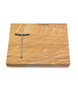 Grabtafel Omega Marmor Pure Kreuz 2 (Bronze)