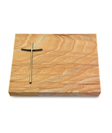 Grabtafel Omega Marmor Pure Kreuz 2 (Bronze)