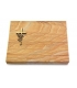 Grabtafel Omega Marmor Pure Kreuz/Rose (Bronze)