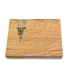 Grabtafel Omega Marmor Delta Kreuz/Rose (Bronze)