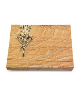 Grabtafel Omega Marmor Delta Lilie (Bronze)