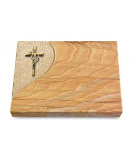 Grabtafel Rainbow Folio Kreuz/Ähren (Bronze)