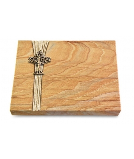 Grabtafel Omega Marmor Strikt Baum 2 (Bronze)