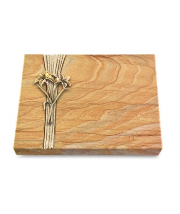 Grabtafel Omega Marmor Strikt Lilie (Bronze)