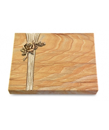 Grabtafel Omega Marmor Strikt Rose 1 (Bronze)