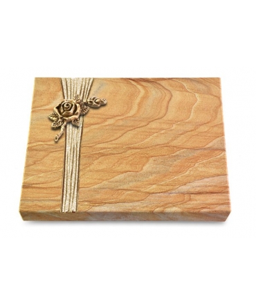 Grabtafel Omega Marmor Strikt Rose 1 (Bronze)