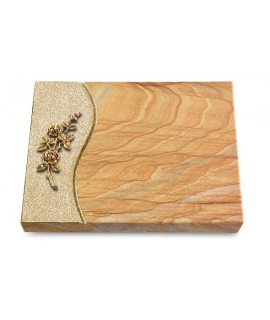 Grabtafel Omega Marmor Wave Rose 5 (Bronze)