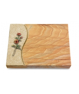 Grabtafel Omega Marmor Wave Rose 6 (Color)