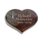 Grabstein Coeur / Paradiso mit Aluminium-Ornament