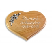 Grabstein Coeur / Woodland mit Aluminium-Ornament