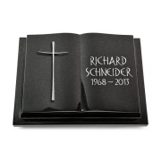 Grabbuch Livre Podest / Indisch-Black mit Aluminium-Ornament